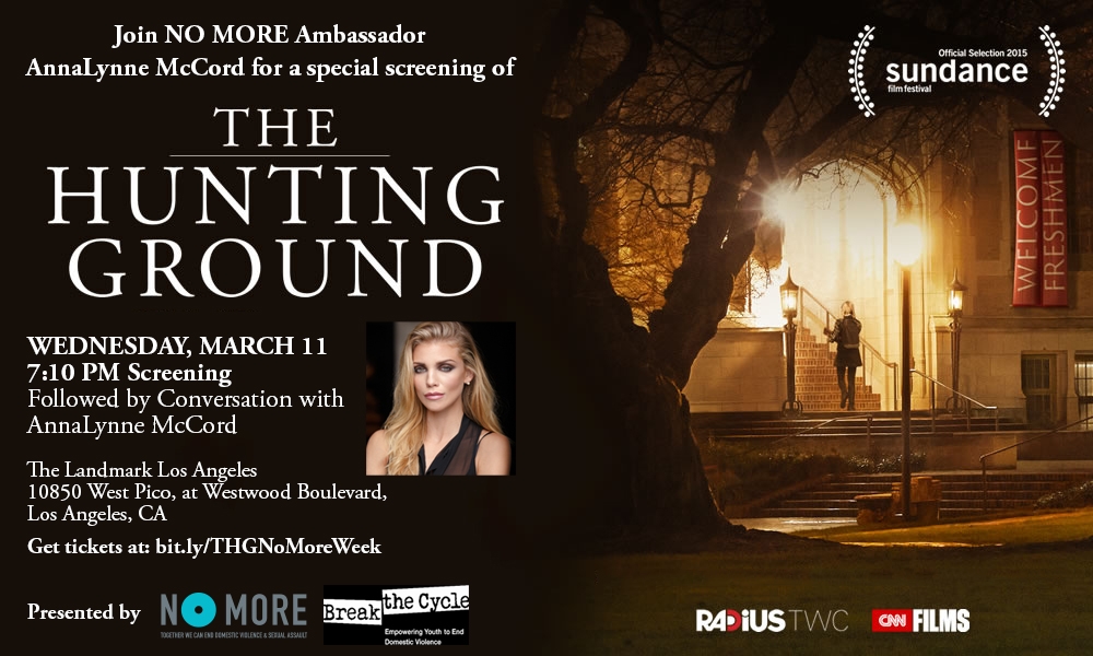 Special Screening of The Hunting Ground with AnnaLynne McCord