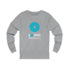 Gray long sleeve shirt with No More logo