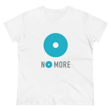White t-shirt with No More logo